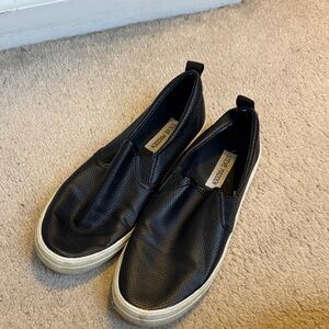 Steve Madden Black Perforated Slip-On Sneakers
